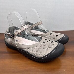 JBU by Jambu Wildflower Mary Jane Flats Size 9M Taupe/Grey